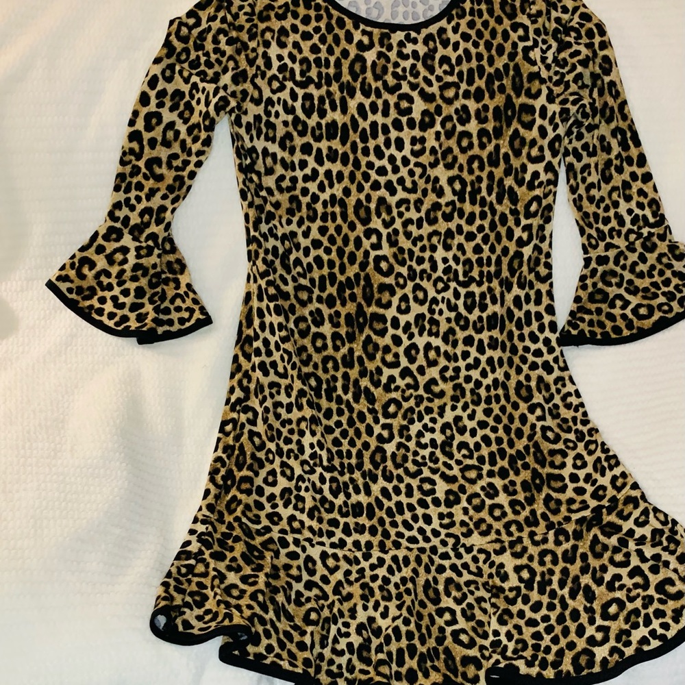 MICHAEL KORS ANIMAL PRINT LONG SLEEVE ELEGANT DRESS